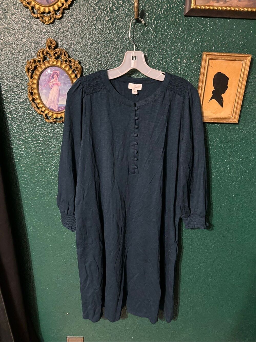 J.Jill Blue Teal Knee Length Dress Sz Medium NWT $99